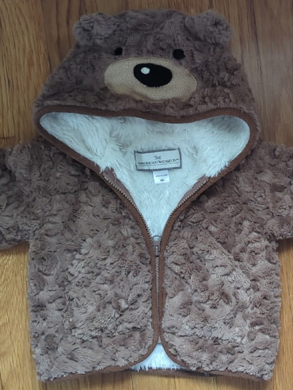 American Widgeon Brown Teddy Bear Hooded Baby Jacket